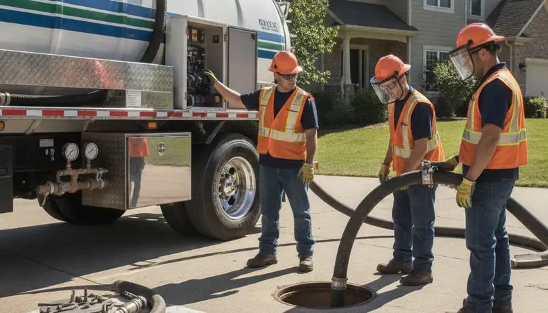Septic pumping service truck in Billings, MT for home plumbing maintenance