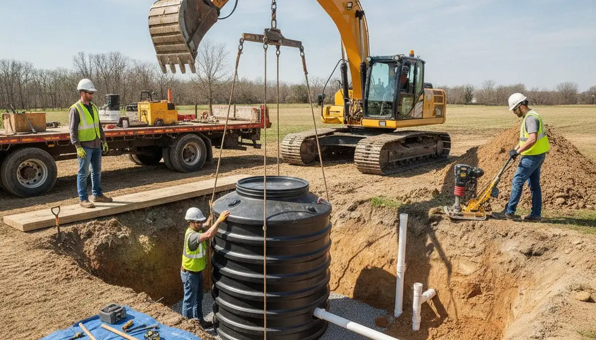 Septic tank installation crew in Billings, MT providing plumbing repair and rural home service